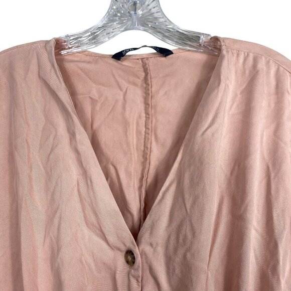 Zara Light Pink Button Tie Waist T Shirt Dress XSmall - Picture 5 of 12